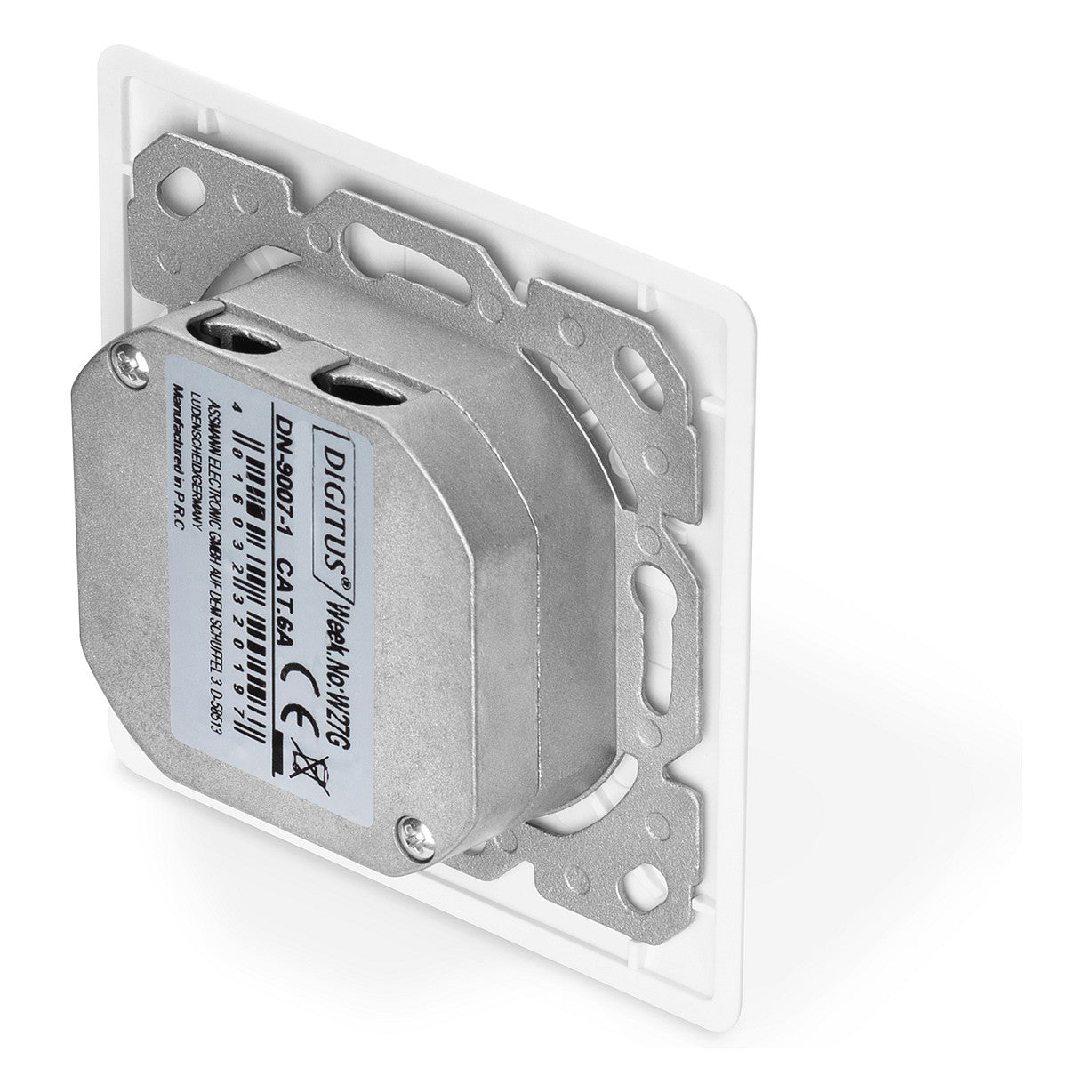 DIGITUS Anschlussdose Cat6a 2xRJ45 geschirmt Unterputz weiß