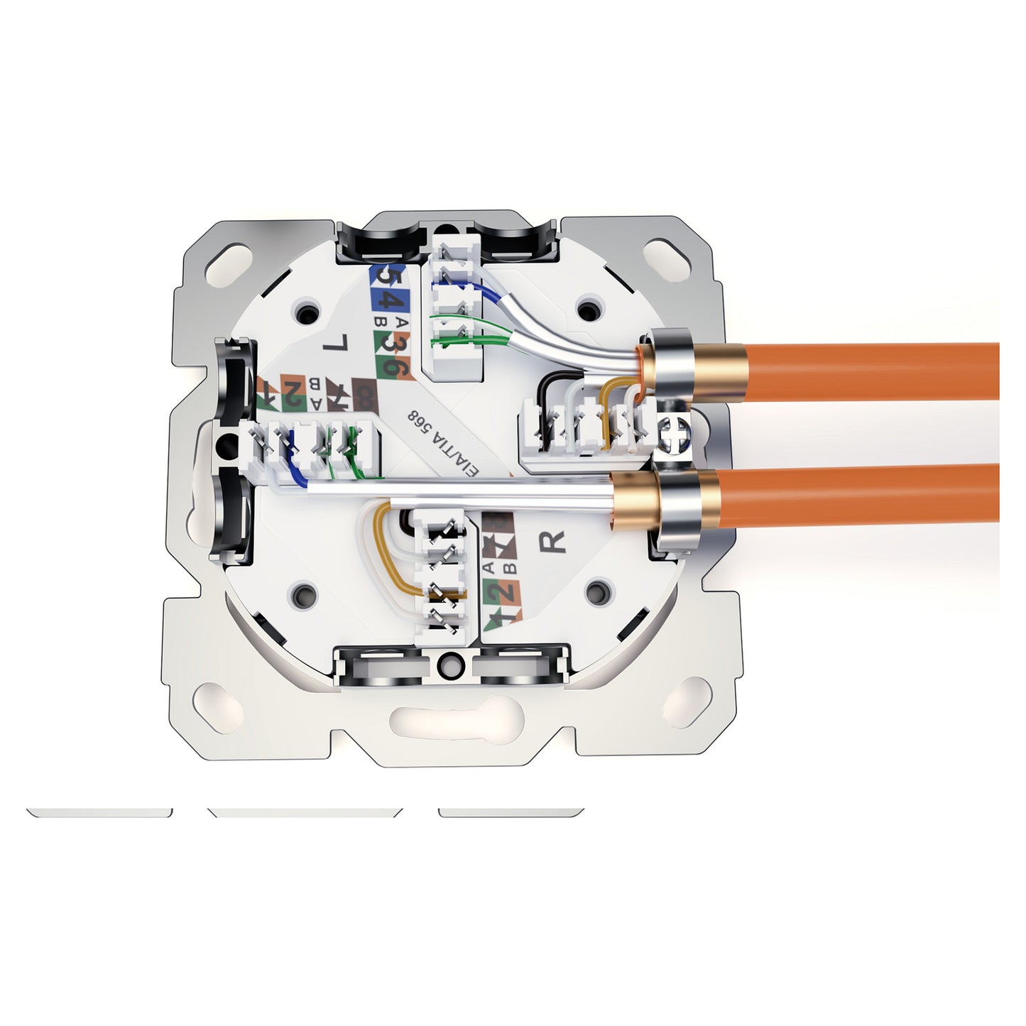 DIGITUS Netzwerkdose CAT 6A EA geschirmt 2xRJ45 weiß