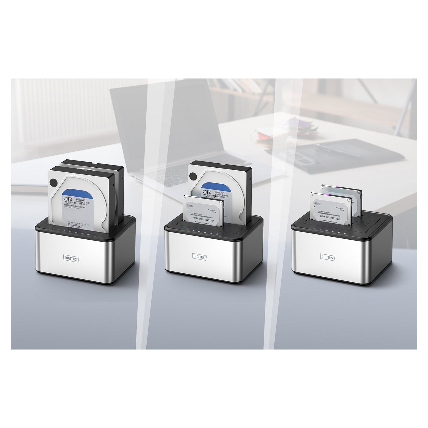 DIGITUS Docking USB ->2x 2,5"/3,5" SATA HHD, SSD silber