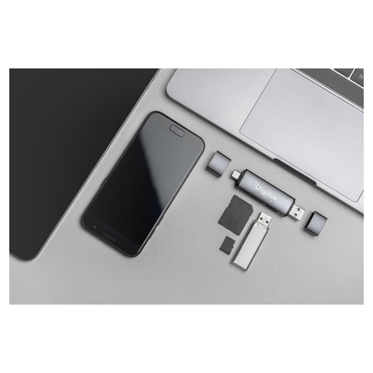 DIGITUS Reader USB-C + USB 3.0, SD + Micro SD + USB3.0 OTG