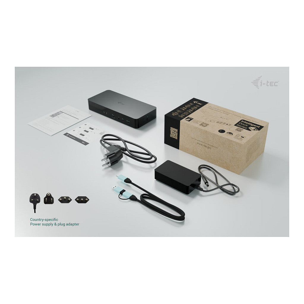 I-TEC Universal Intelligent Dual Display DS 2xHDMI 2xDP 1xGLAN 2xUSB-C Gen2 3xUSB-A Gen2