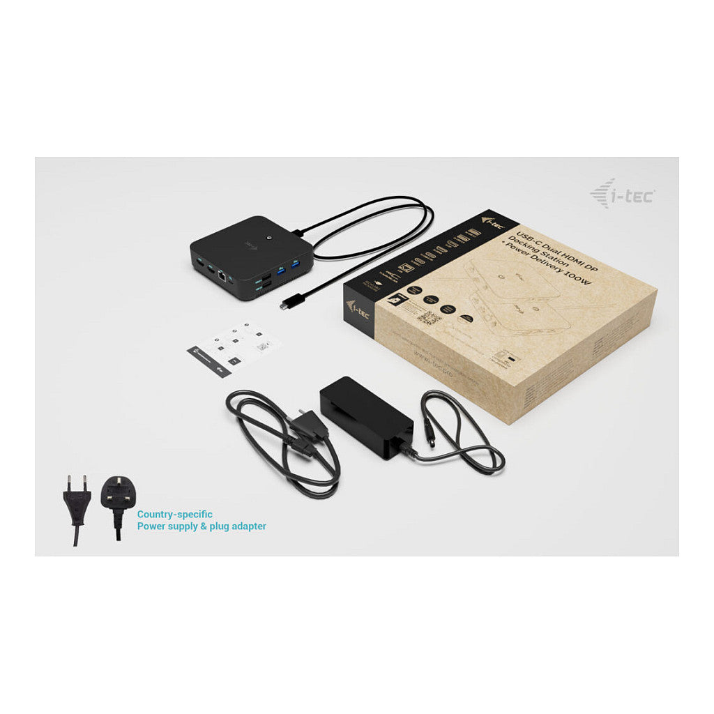 I-TEC USB-C DS 2 x HDMI 1x DP 1x GLAN 1x USB-C 3.2 3x USB-A 3.2 2x USB 2.0 1x 3.5mm Audio