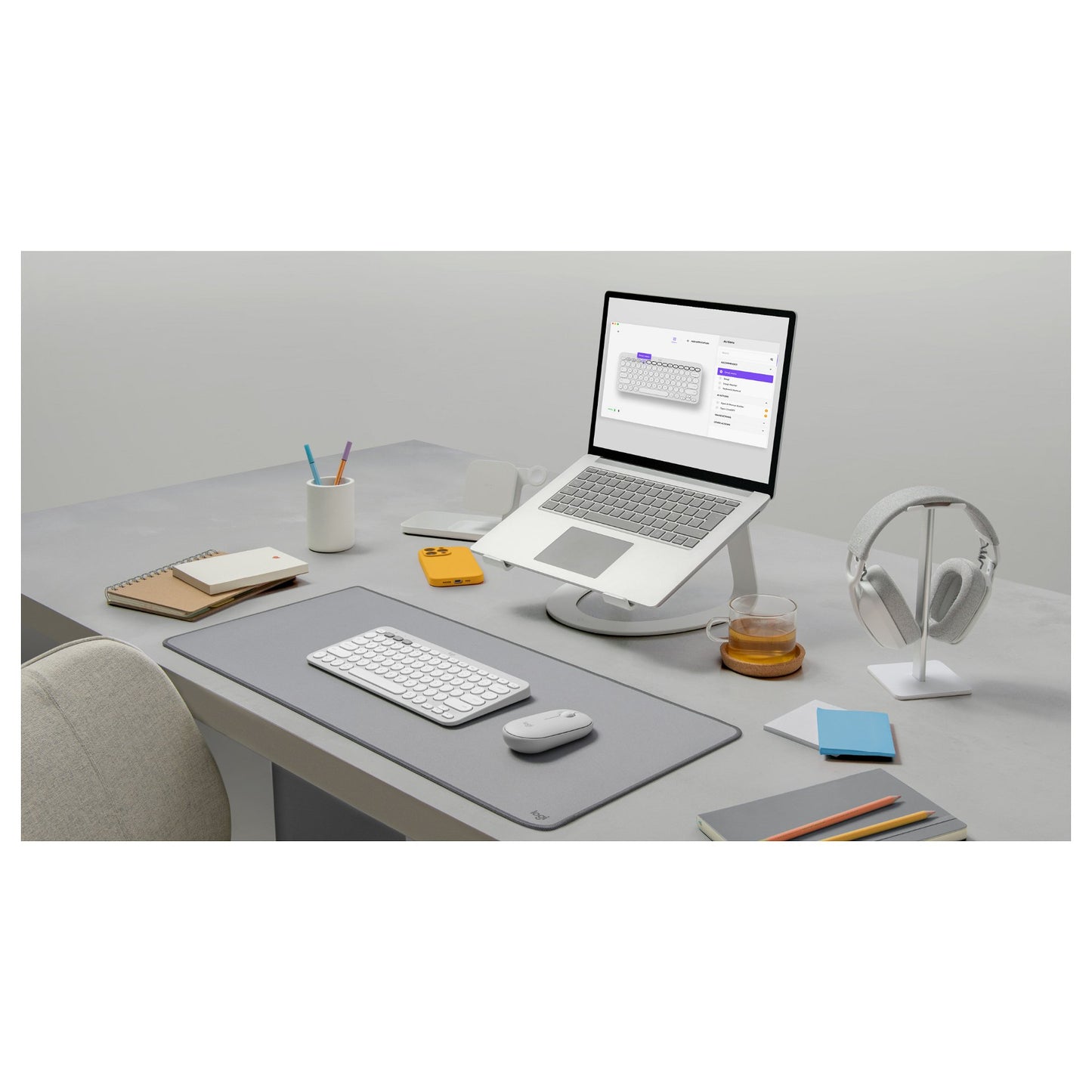 Logitech Pebble 2 Combo Set, Weiß, Kabellos, Deutsch, 920-012204