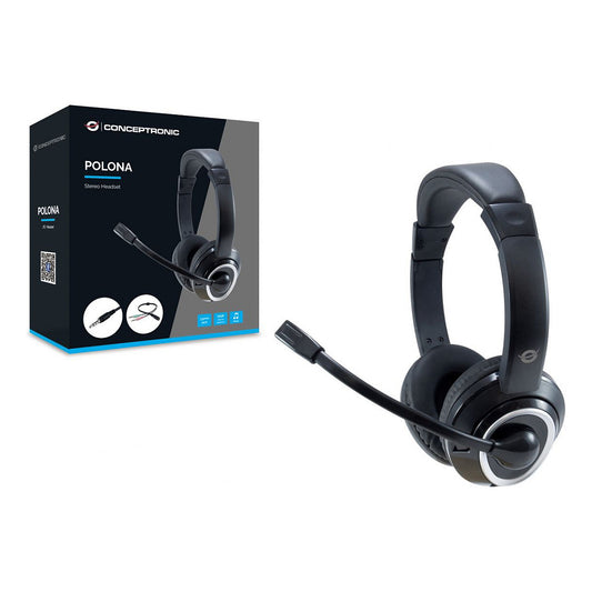 CONCEPTRONIC Headset Klinke Mikro,int.Bed.Stereo 2.0m sw