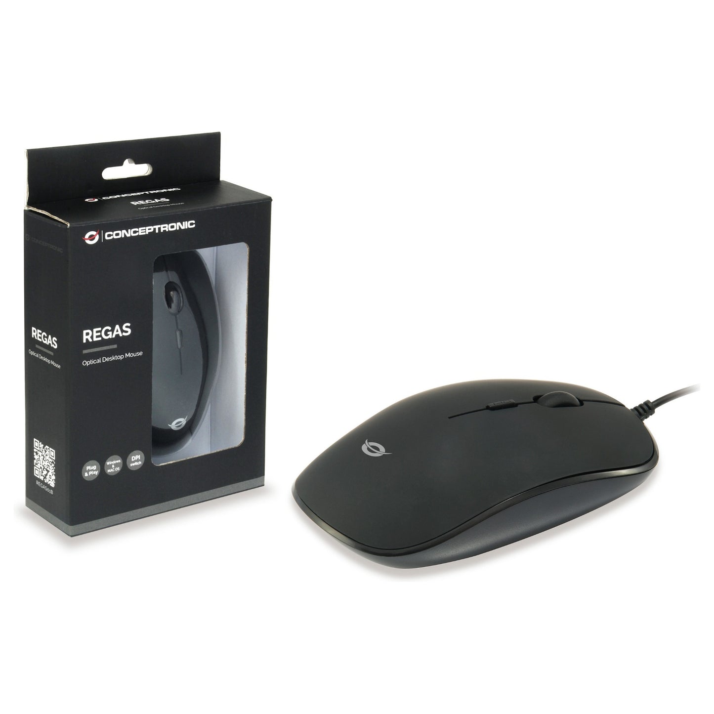 CONCEPTRONIC Optical Desktop Maus schwarz