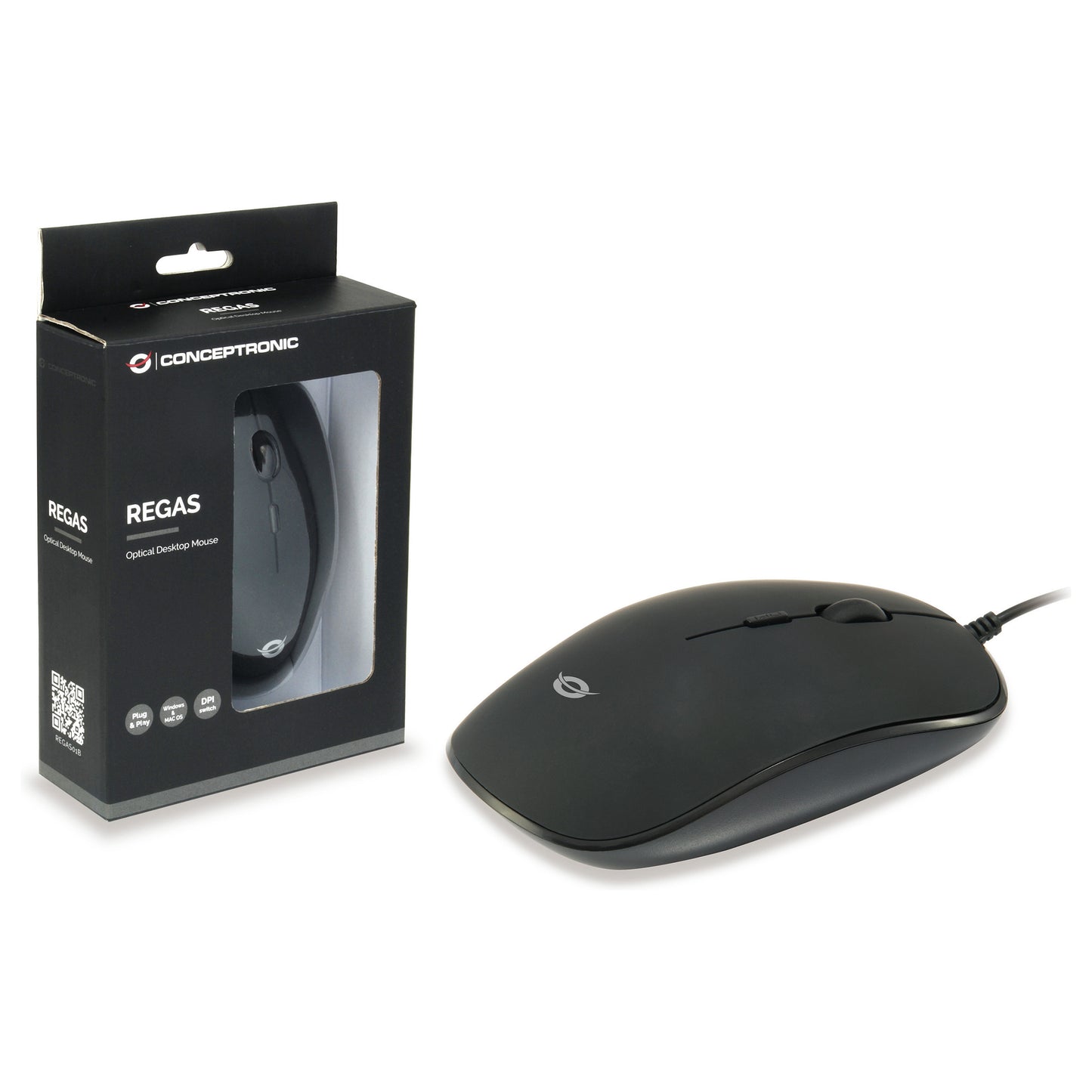 CONCEPTRONIC Optical Desktop Maus schwarz