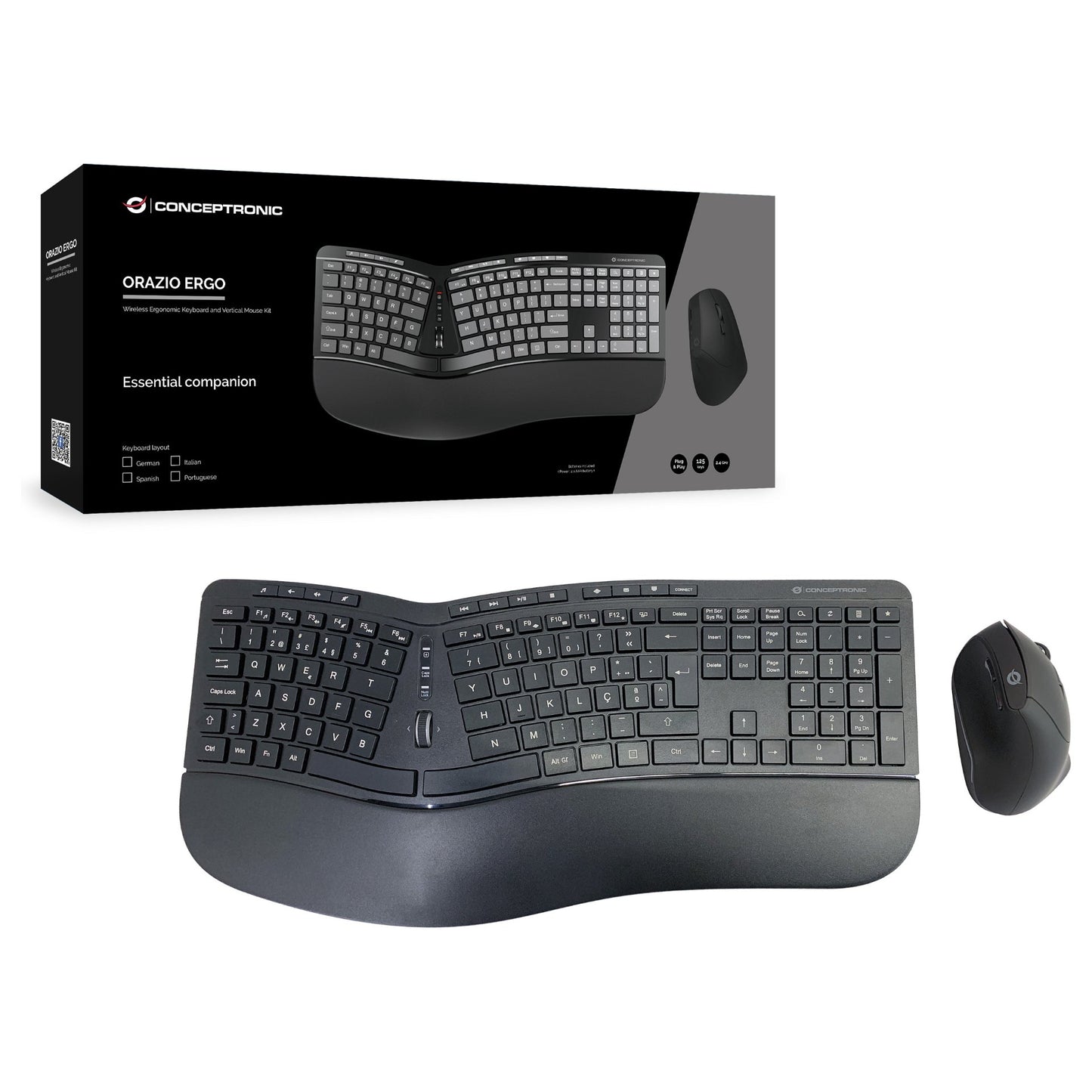 CONCEPTRONIC Wireless Keyboard+Mouse,ergo,Layout portugie.sw