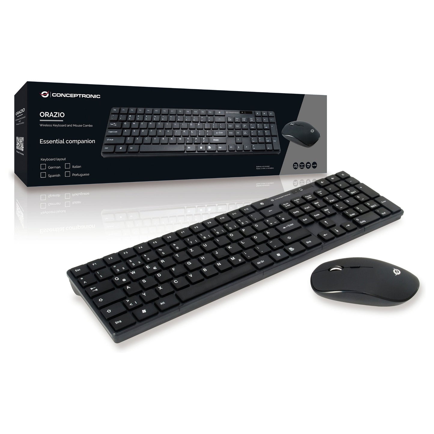 CONCEPTRONIC Wireless Tastatur + Maus,Layout deutsch schwarz
