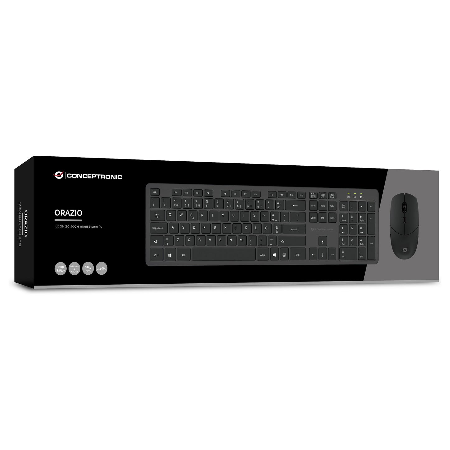CONCEPTRONIC Wireless Keyboard+Mouse,Layout portugiesisch sw