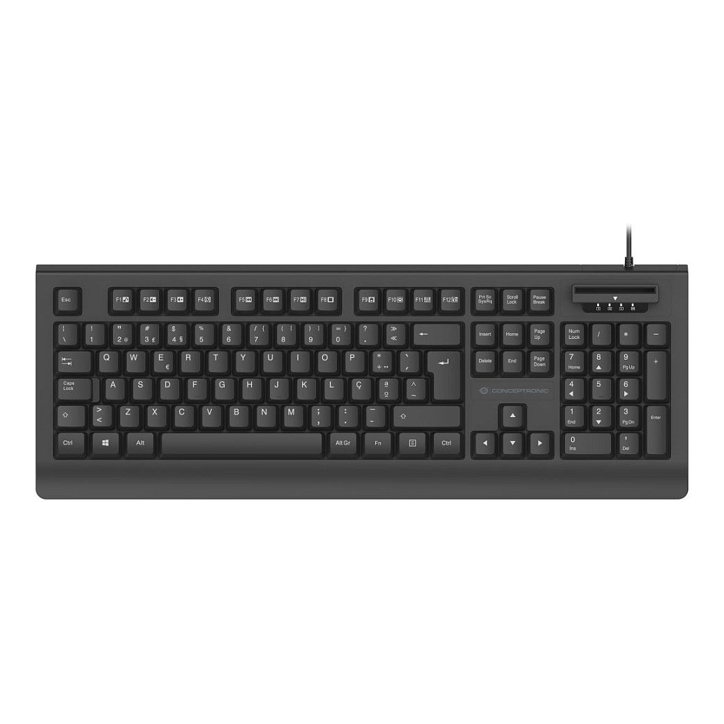 CONCEPTRONIC USB Tastatur,Smart ID-Kartenleser portugies. sw