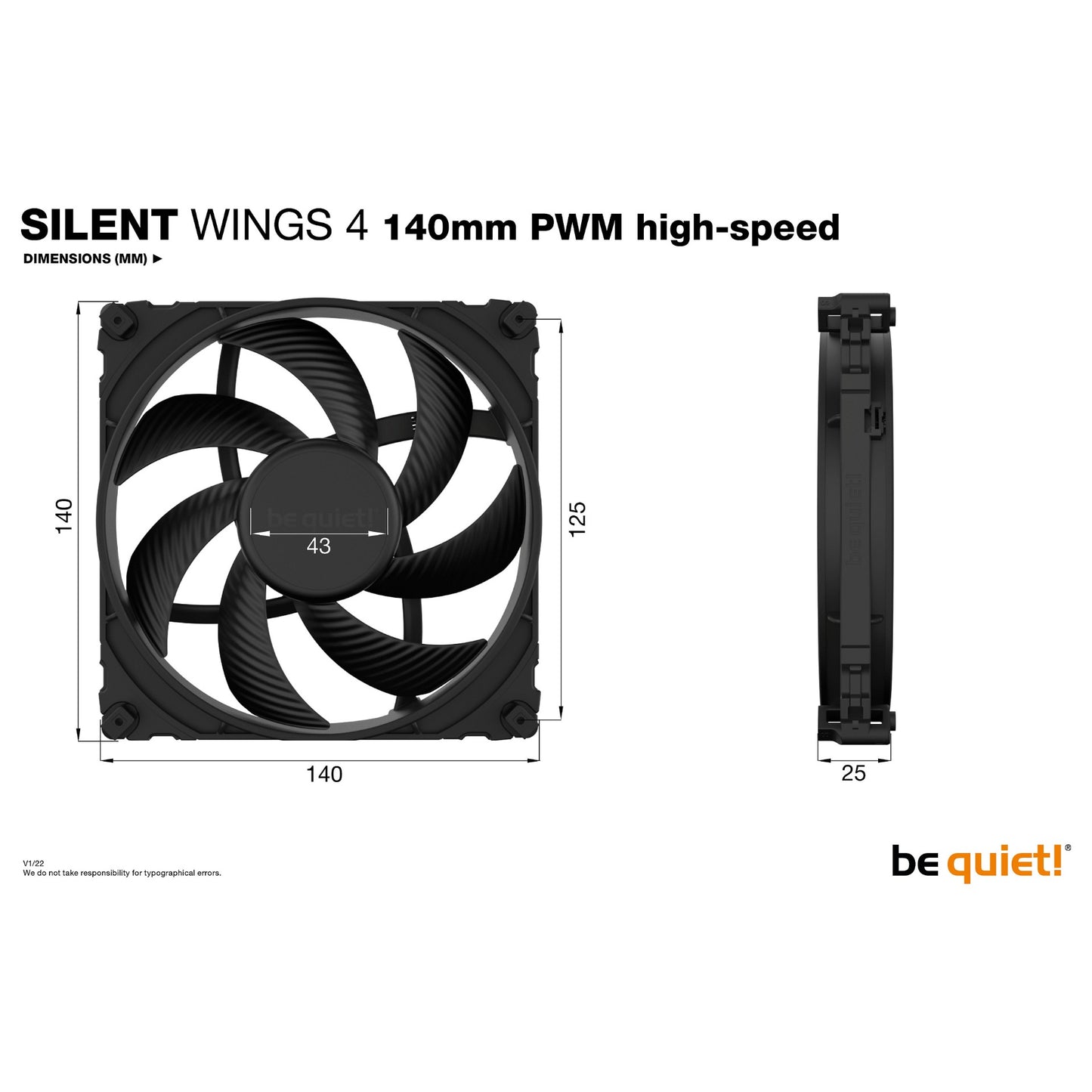 140mm be quiet! SilentWings 4 PWM high-speed