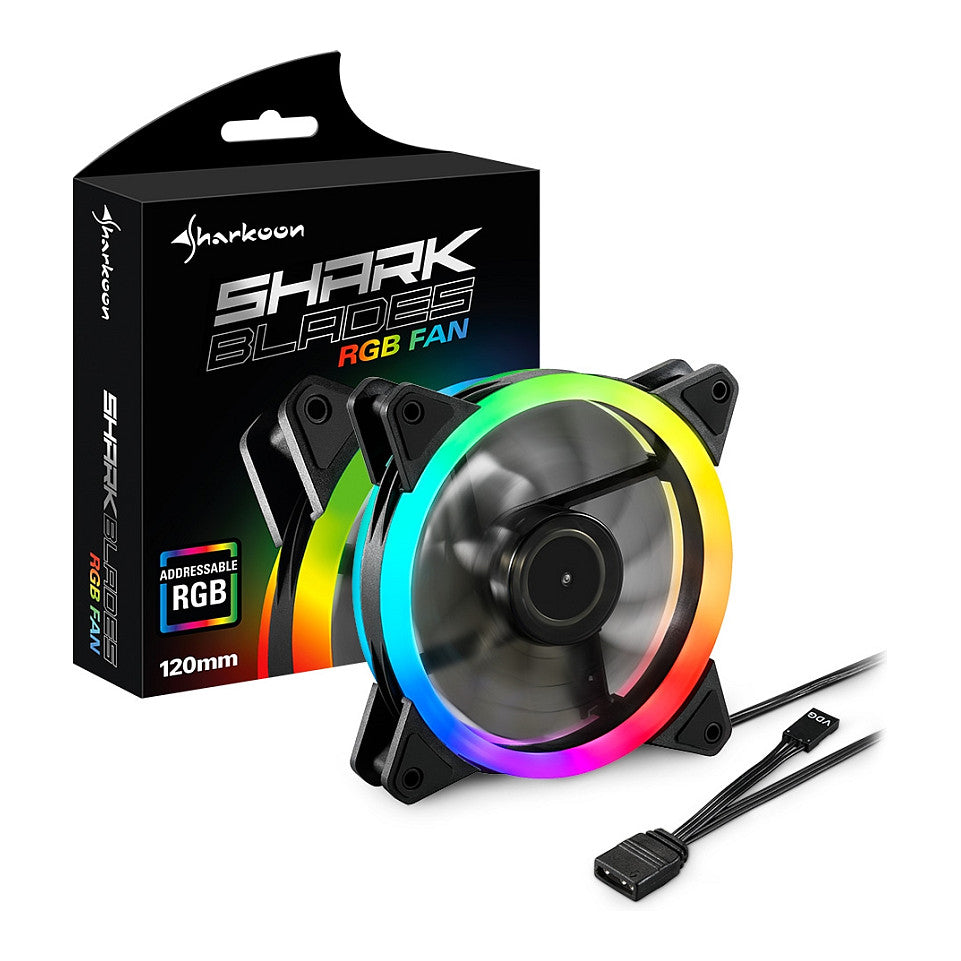 120mm Sharkoon SHARK Blades RGB Fan (schwarz, 120 mm)