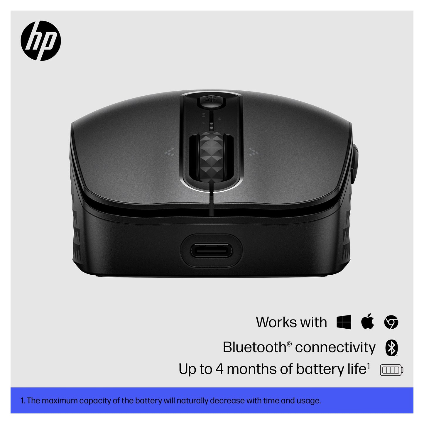 HP Maus 695 Maus 7 Tasten kabellos Qi-Charging Schwarz