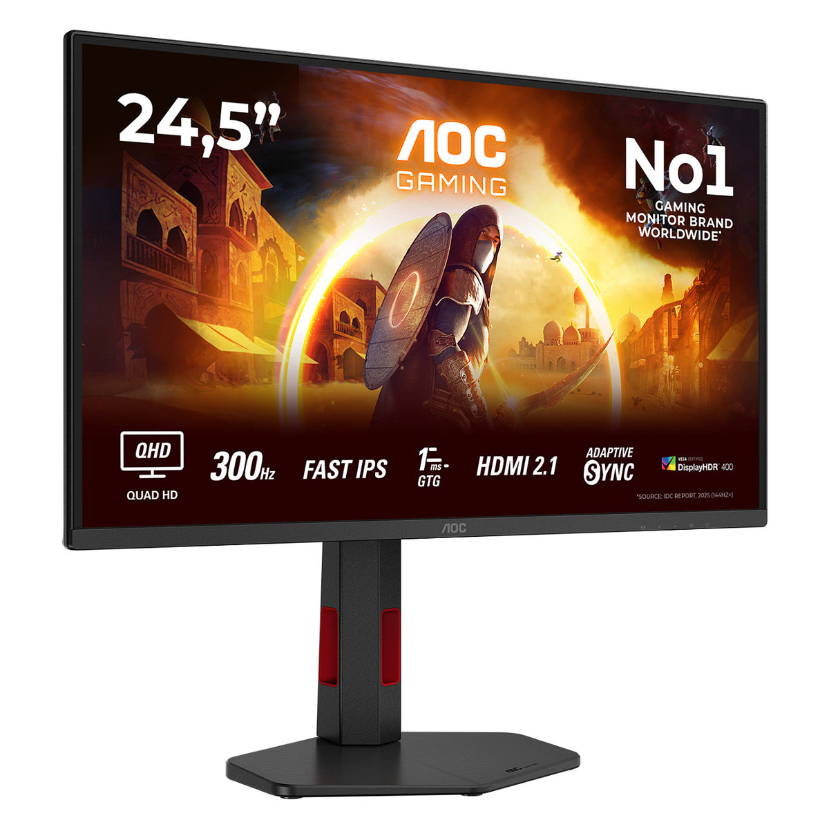62,2cm (24,5") Q25G4SR 16:09 2xHDMI+DP black/red