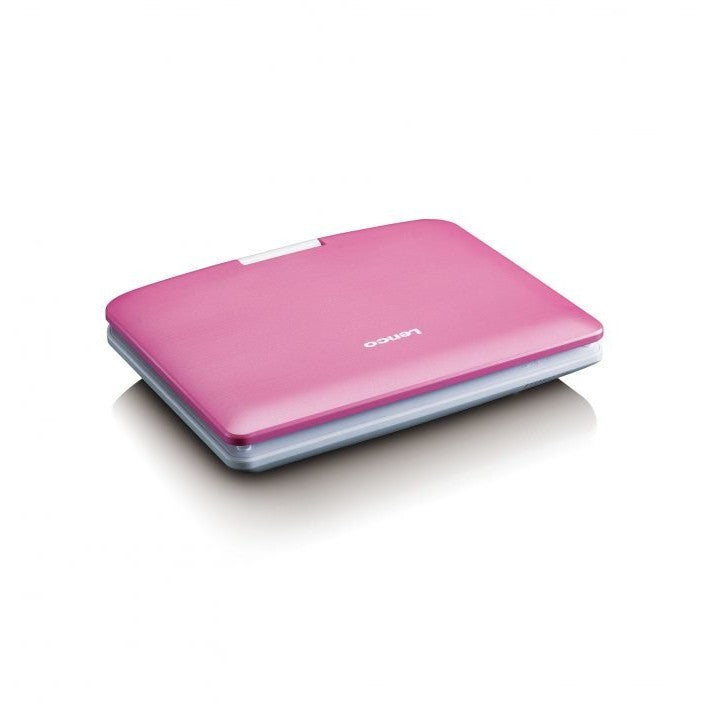 LENCO DVP-910 9" DVD-Player + USB & KfZ-Halterung. pink/wei