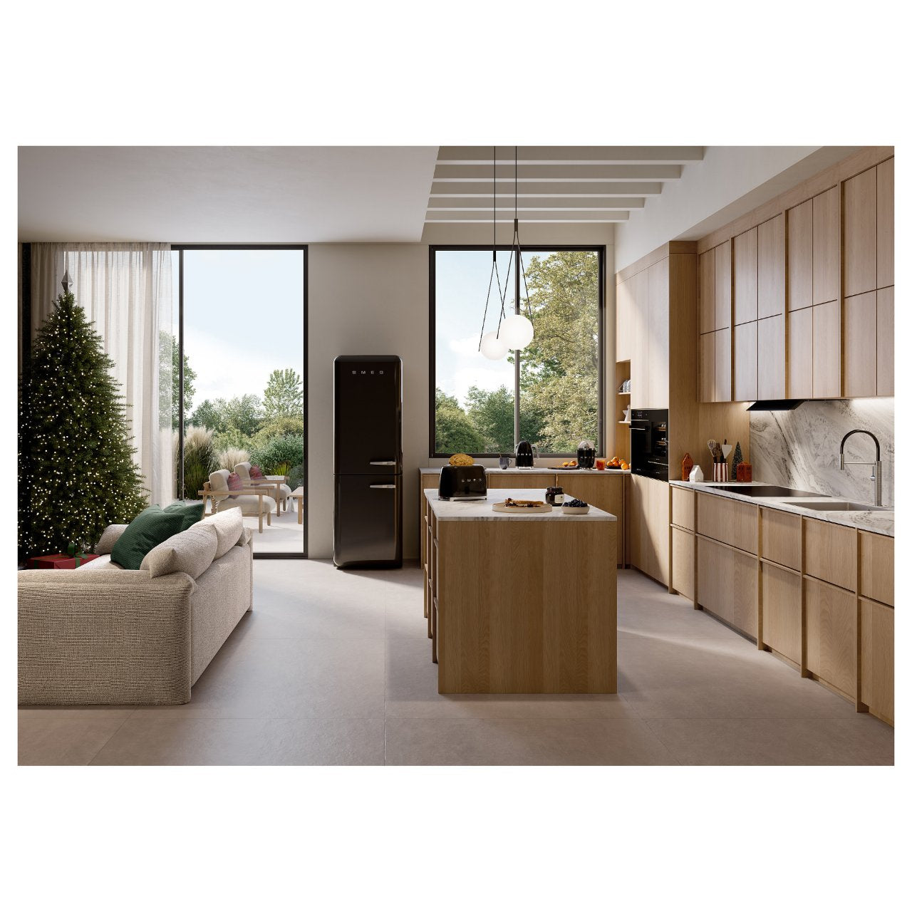 SMEG Wasserkocher 50s Style KLF03BLEU, schwarz