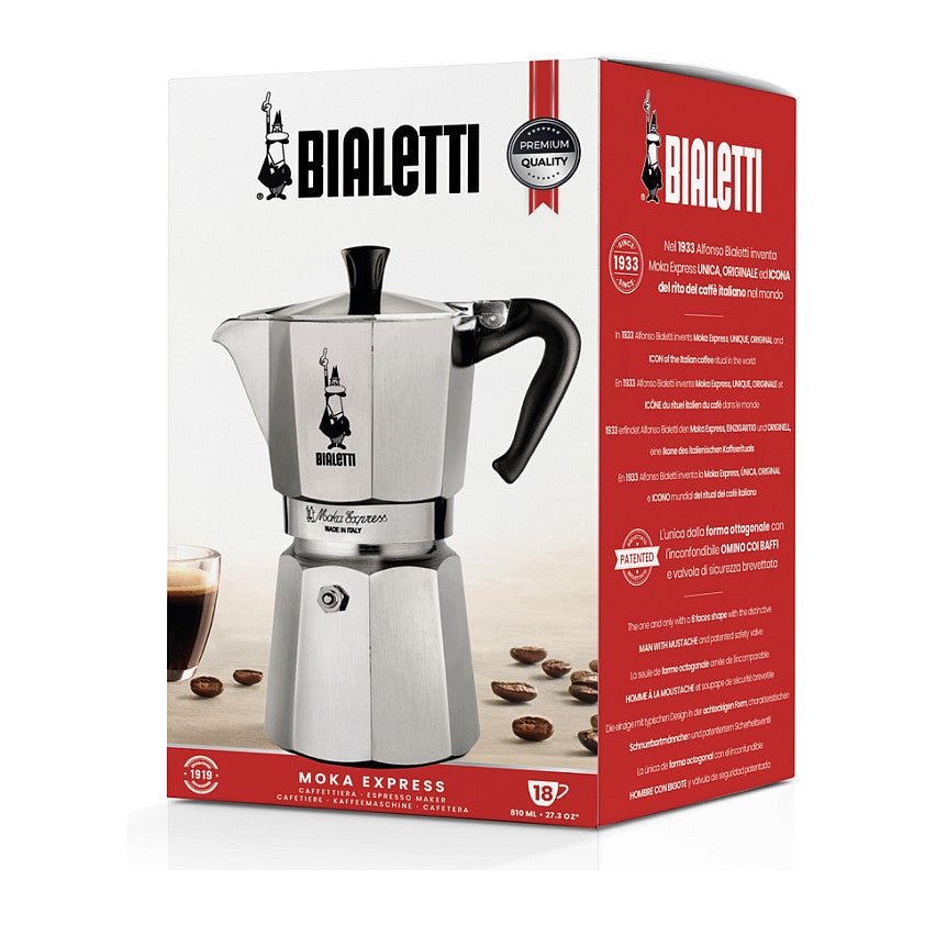 Bialetti Moka Express - silber - Aluminium - für 18 Tassen