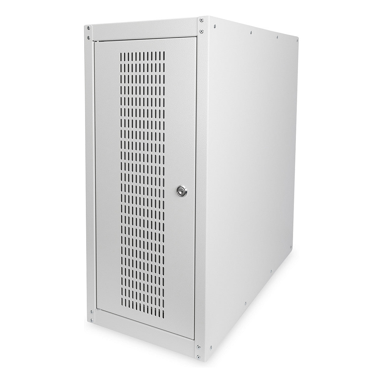 PC Schrank für Computergehäuse Glastür Digitus. inkl. Castorgruppe. Farbe Grau RAL 7035