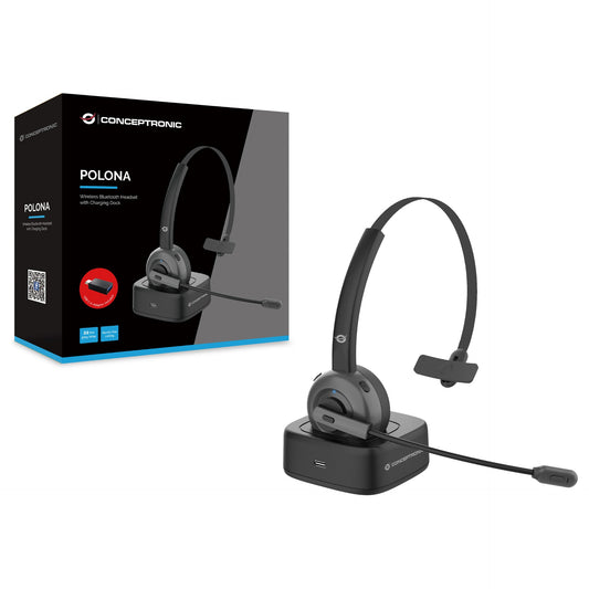 CONCEPTRONIC Headset Wireless BT 5.0 +Ladestation black