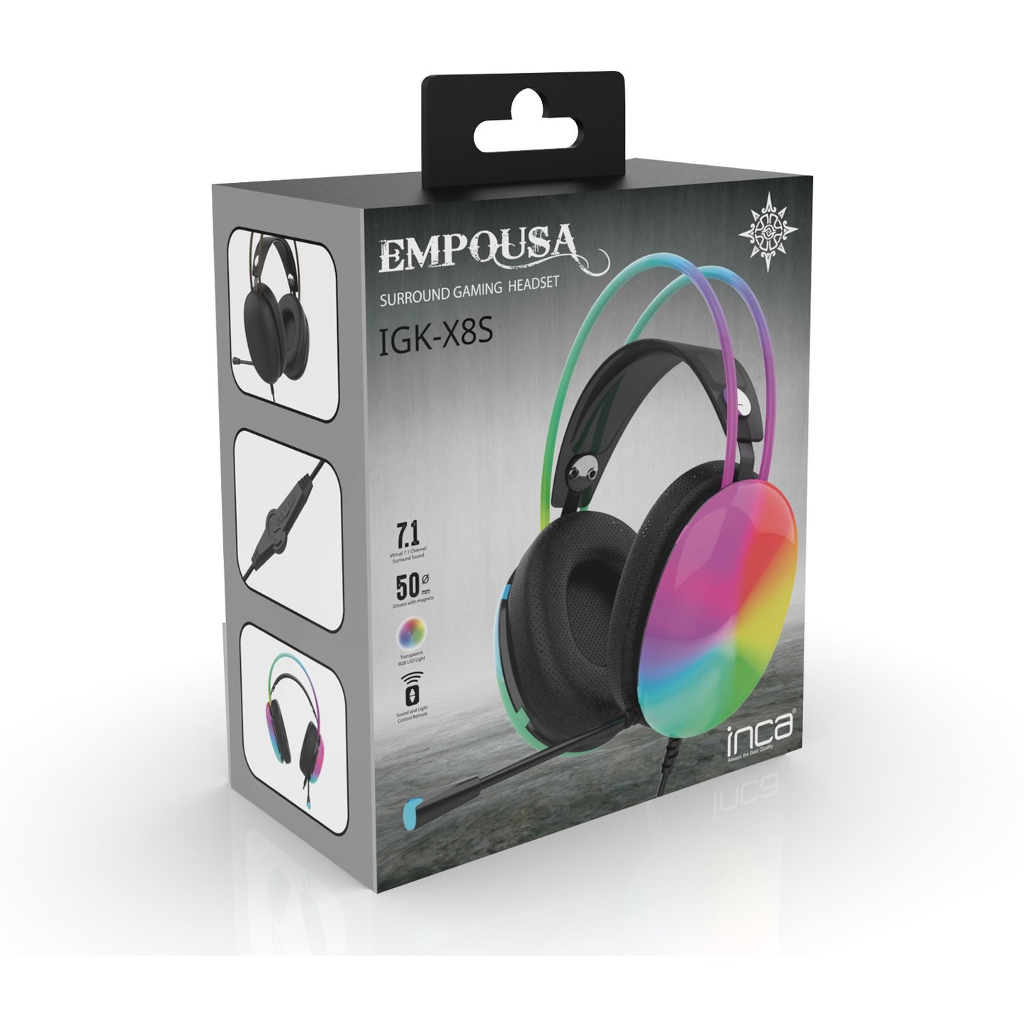 INCA Gaming Headset IGK-X8S 7.1, USB, RGB-LED black