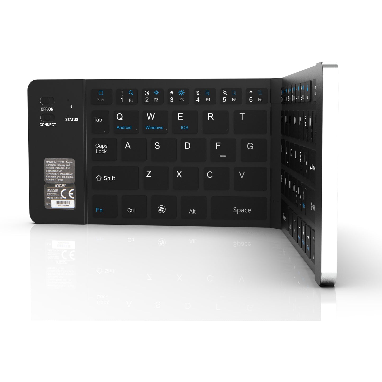 INCA Tastatur + Maus IBK-579BT BT 3.0 Mini-Größe, faltbar, 5-10m silver