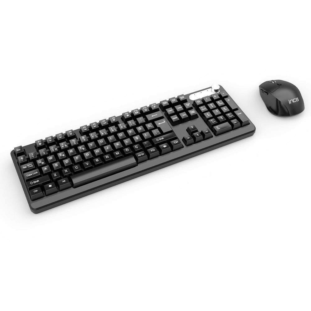 INCA Tastatur + Maus IWS-549U Büro Design,USB 2.0 Tas/USB-C Maus black