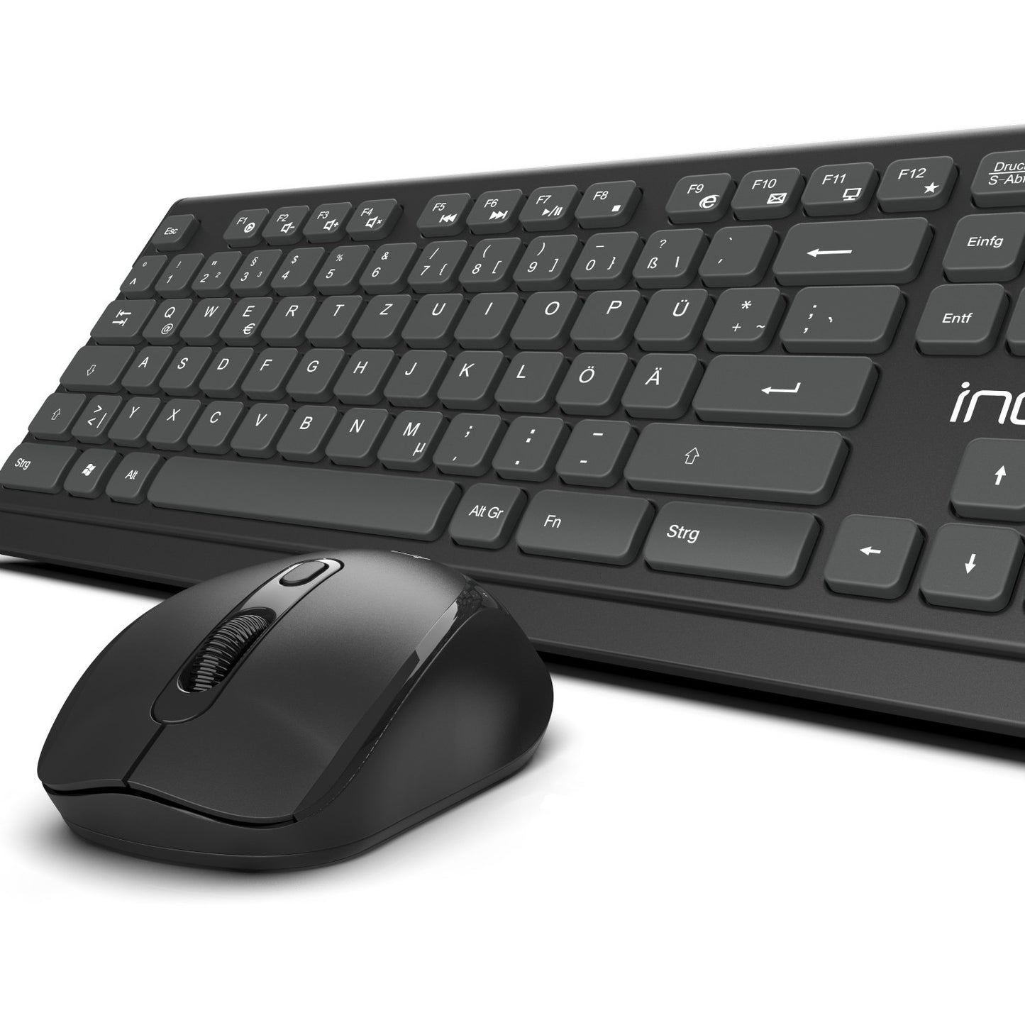INCA Tastatur + Maus IWS-519 erg.Design, USB-C/A, Multimedia black