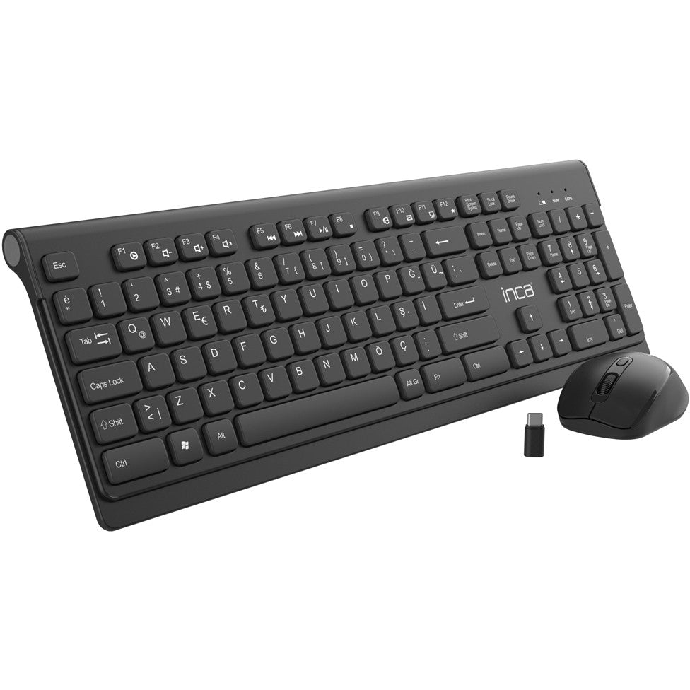 INCA Tastatur + Maus IWS-519 erg.Design, USB-C/A, Multimedia black