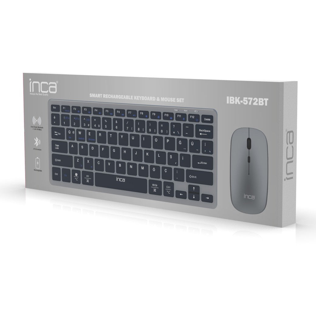 INCA Tastatur + Maus IBK-572BT BT 3.0/5.0, Smart, 40Tage, 5-10m black