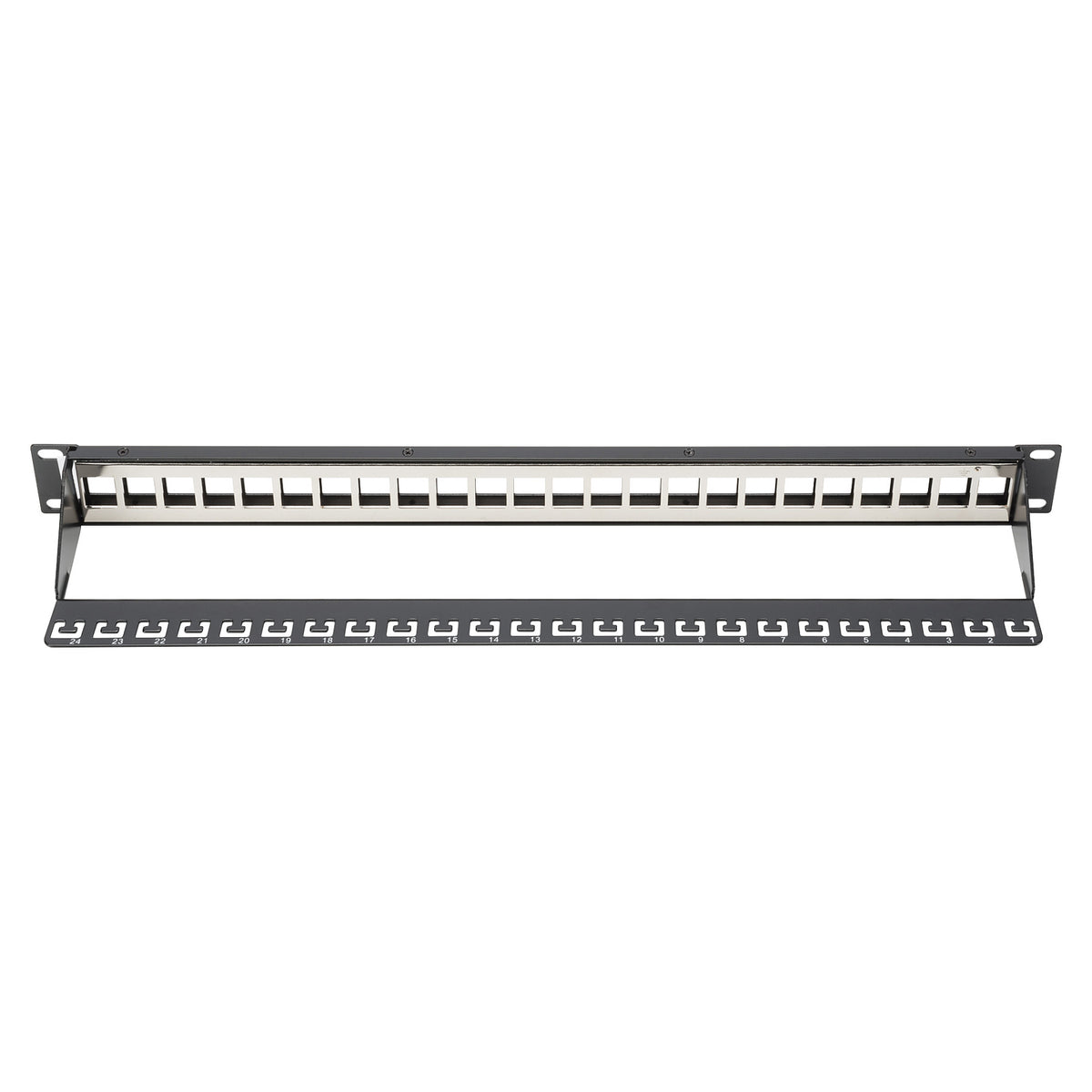DIGITUS Patchpanel 1HE 24-Port Modular Patchpanel schwarz