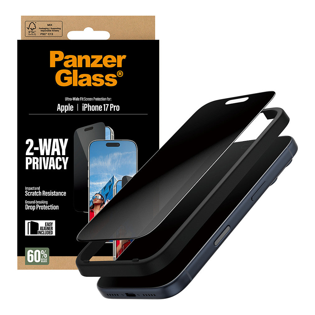 PanzerGlass 2-Way Privacy Schutzglas iPhone 17 Pro/UWF