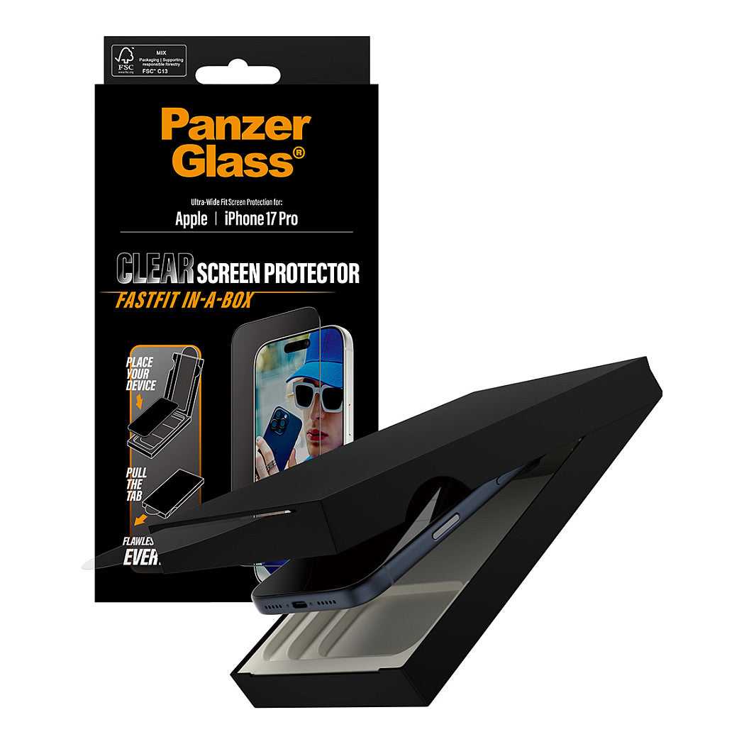 PanzerGlass Schutzglas black Frame iPhone 17 Pro UWF Fastfit