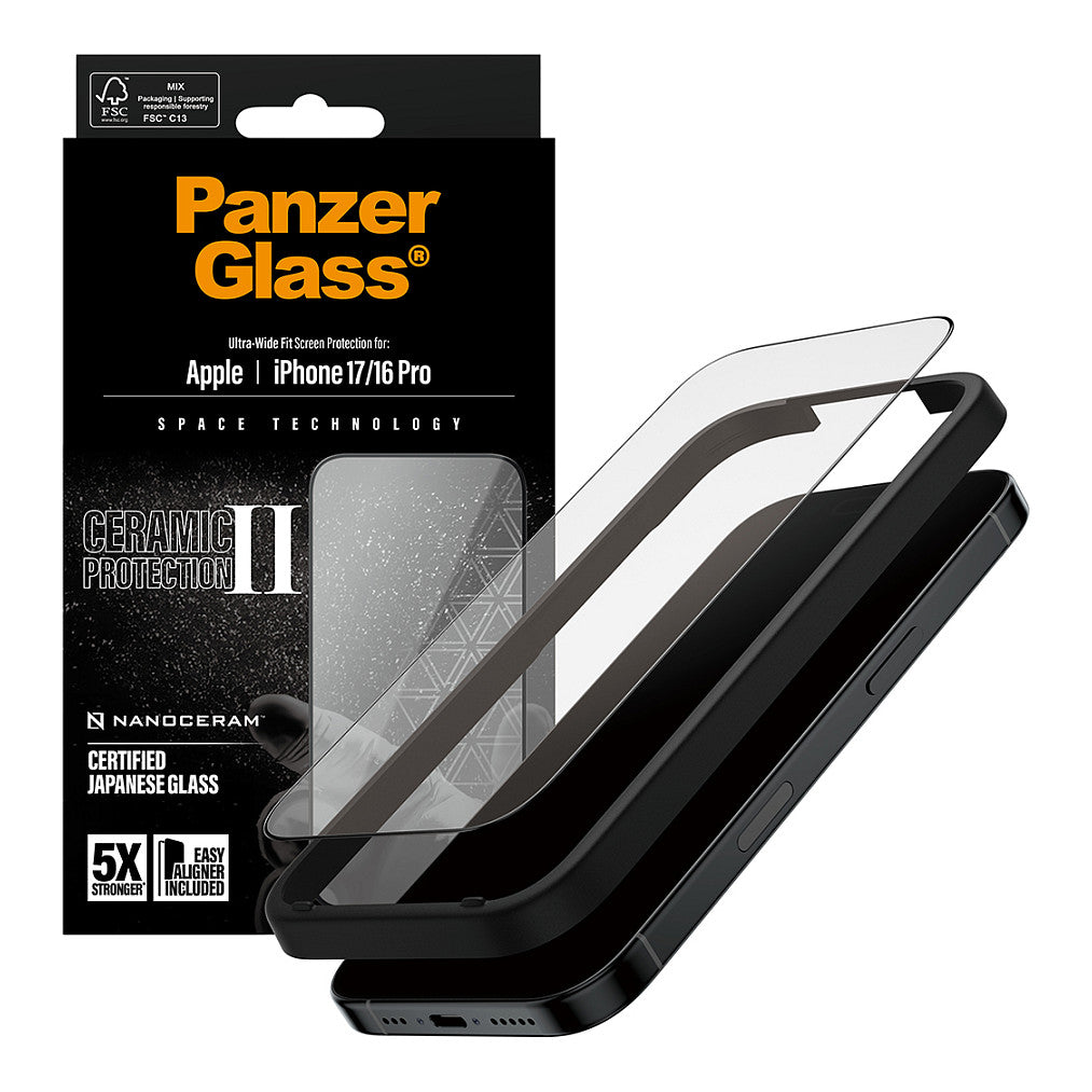 PanzerGlass Ceramic II Schutzglas iPhone 17/16 Pro UWF