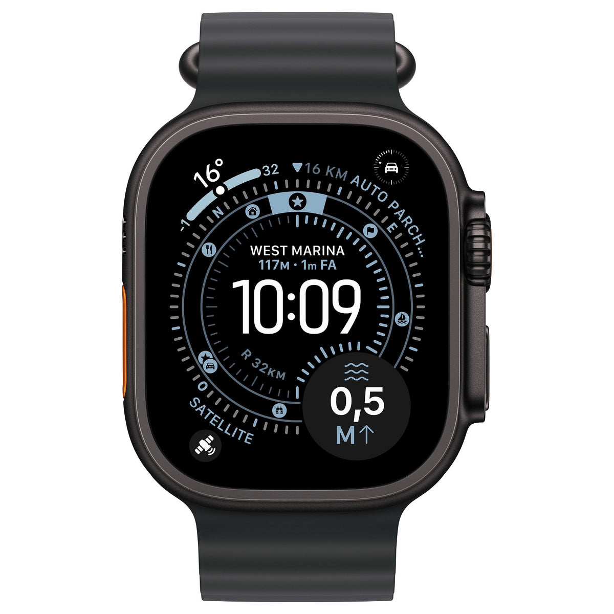 Apple Watch Ultra 3 Titanium Cellular 49mm Schwarz (Ocean Armband schwarz)