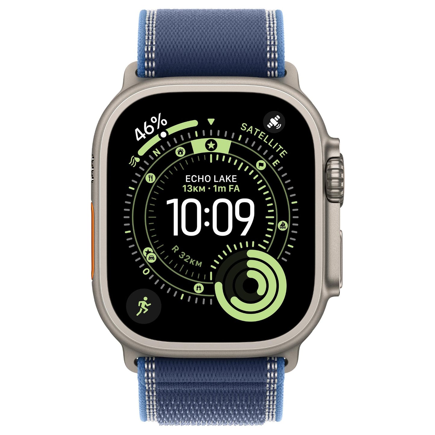 Apple Watch Ultra 3 Titanium Cellular 49mm Natur (Trail Loop blau/hellblau) M/L