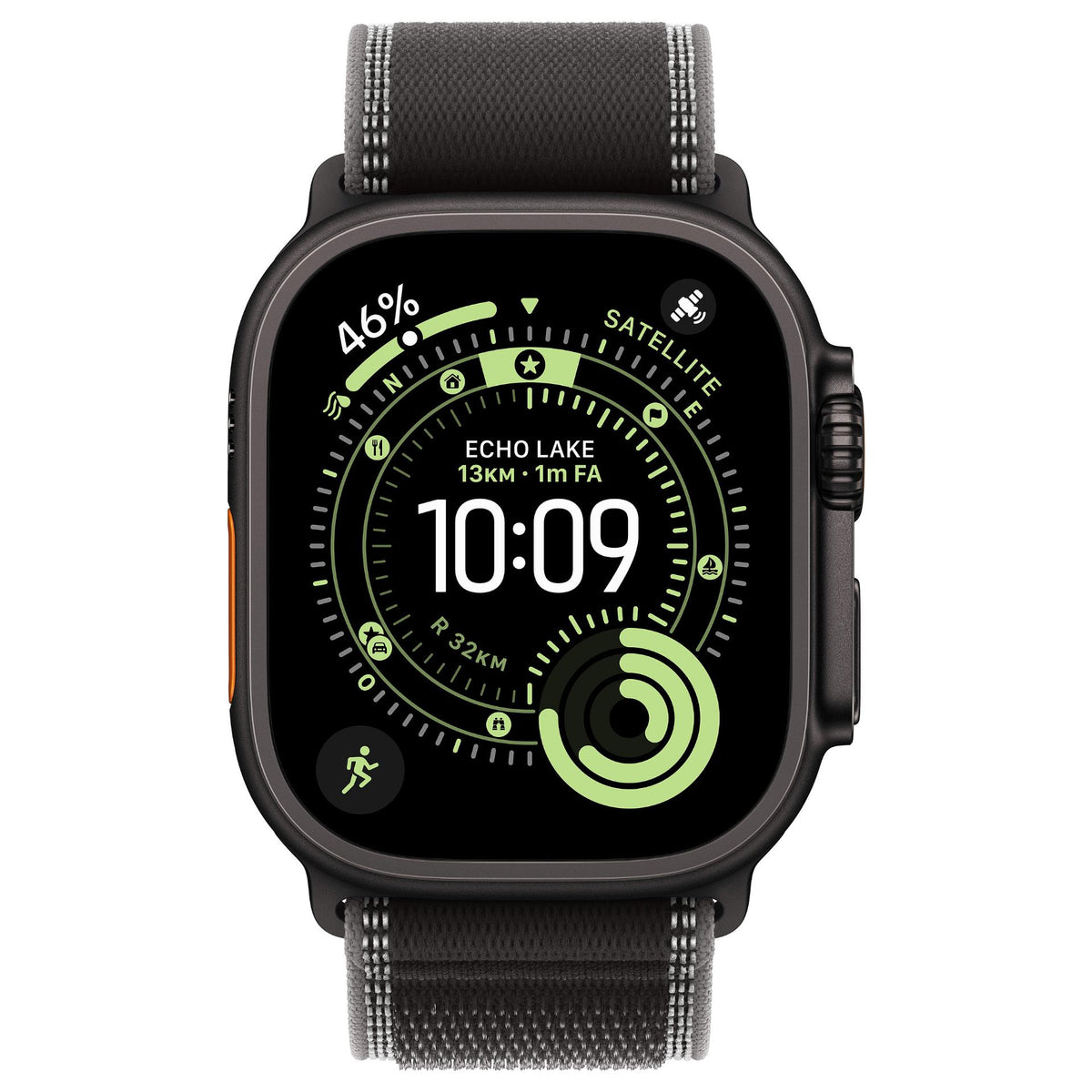 Apple Watch Ultra 3 Titanium Cellular 49mm Schwarz (Trail Loop schwarz/kohlegrau) M/L