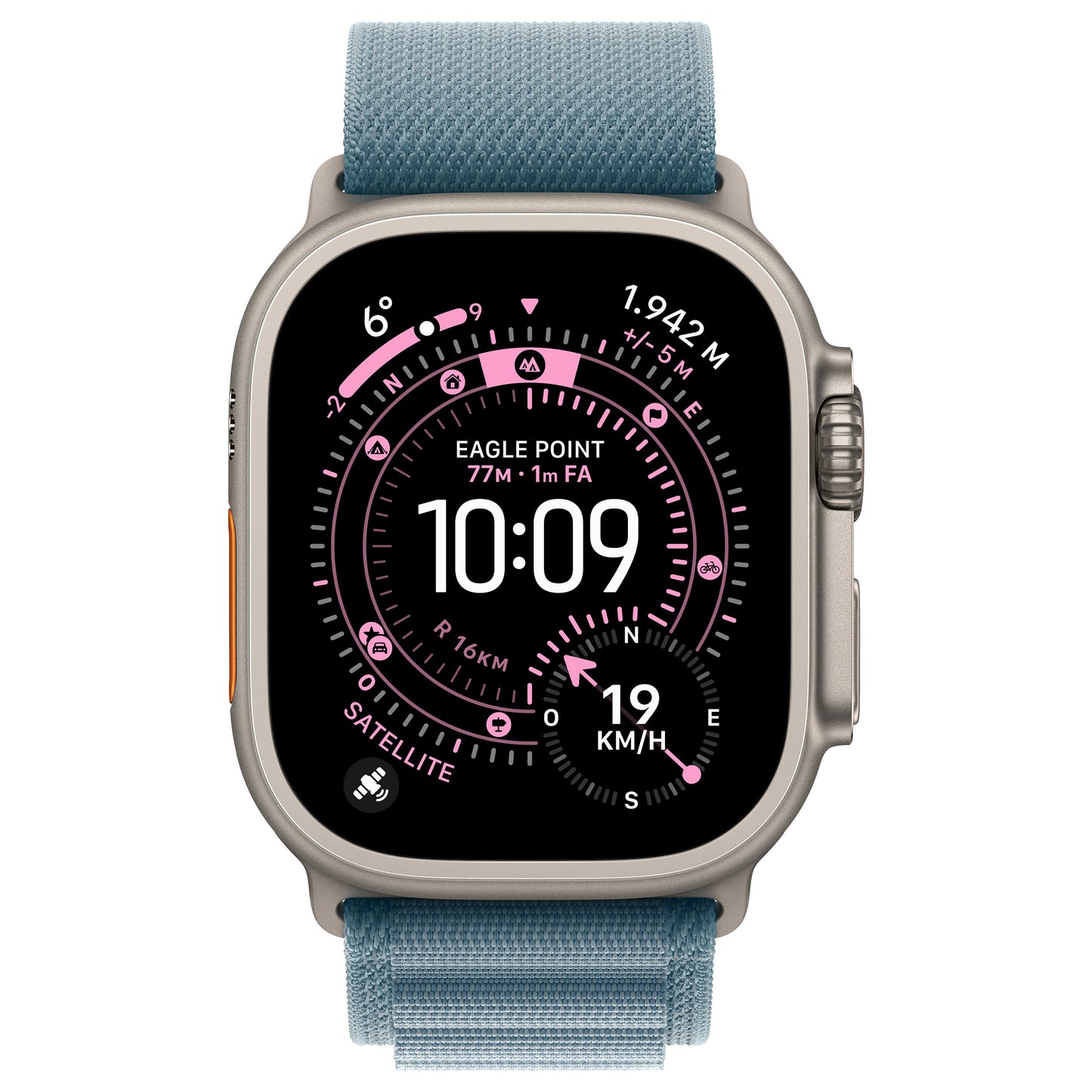 Apple Watch Ultra 3 Titanium Cellular 49mm Natur (Alpine Loop hellblau) Small