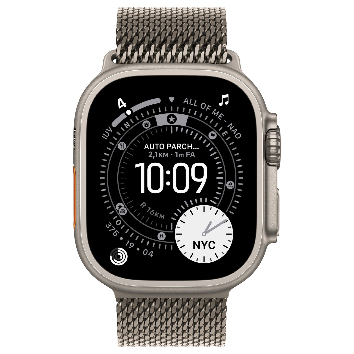 Apple Watch Ultra 3 Titanium Cellular 49mm Natur (Milanaise Titan natur) Medium