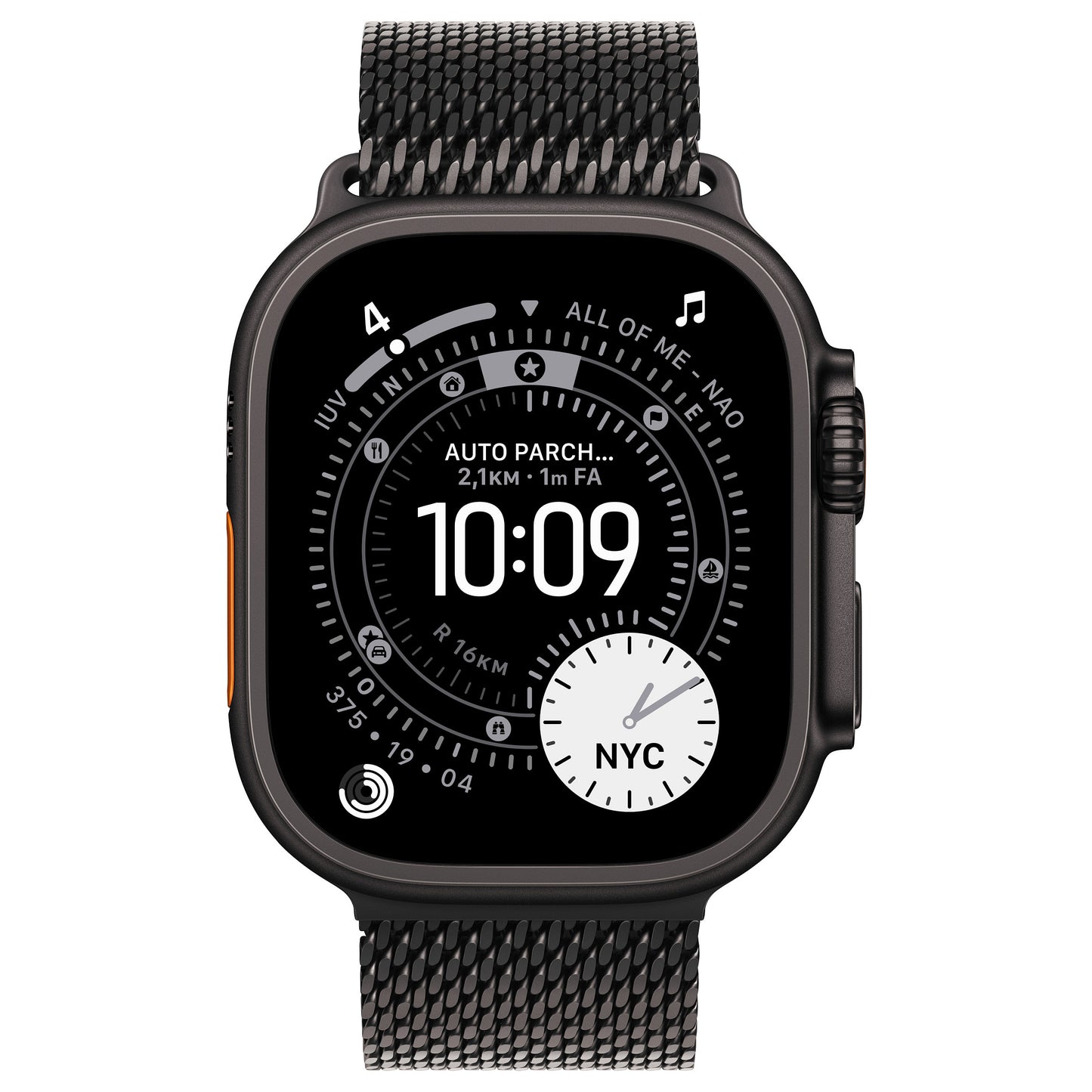 Apple Watch Ultra 3 Titanium Cellular 49mm Schwarz (Milanaise Titan schwarz) Large