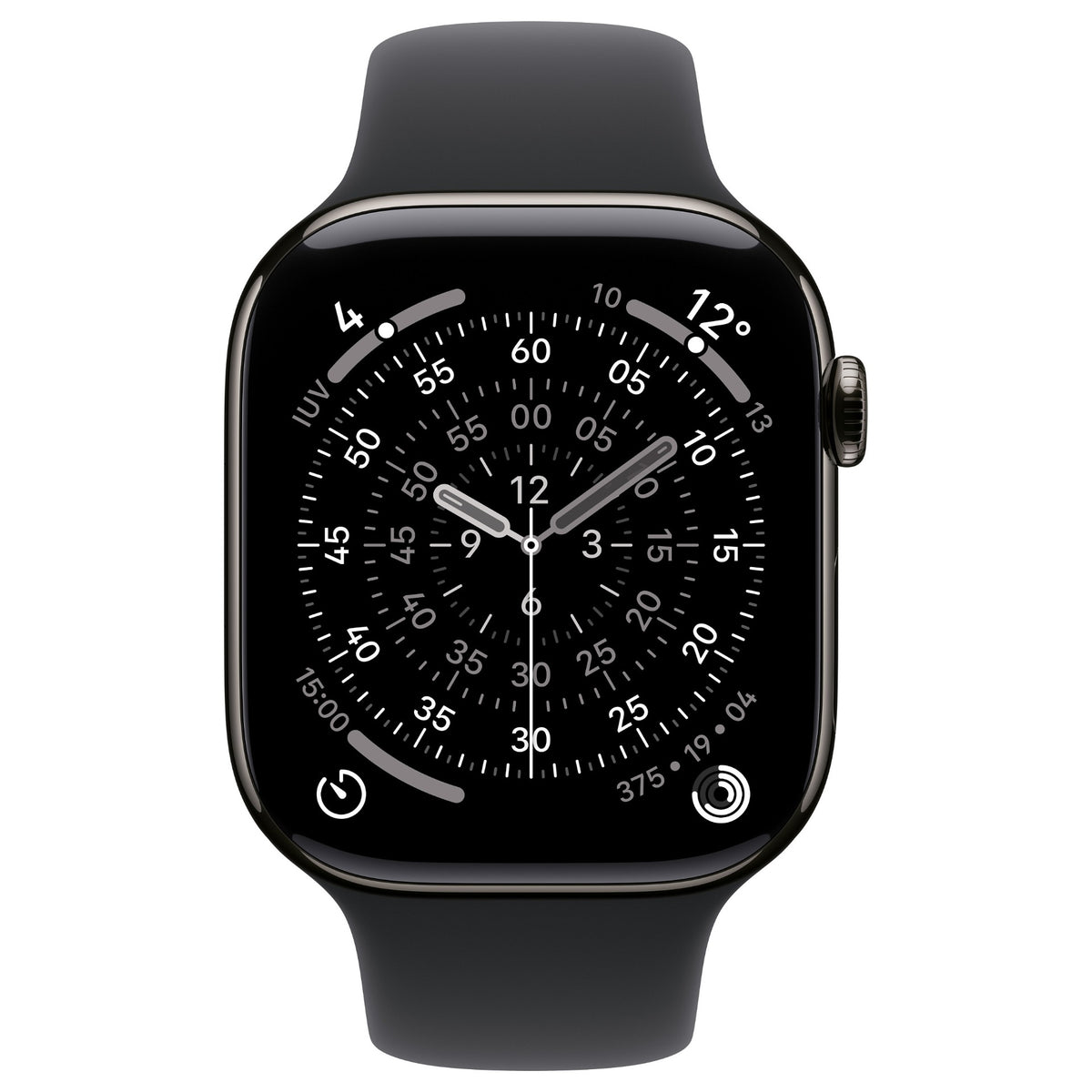 Apple Watch S11 Titan Schiefer Cellular 46mm (Sportarmband schwarz) M/L