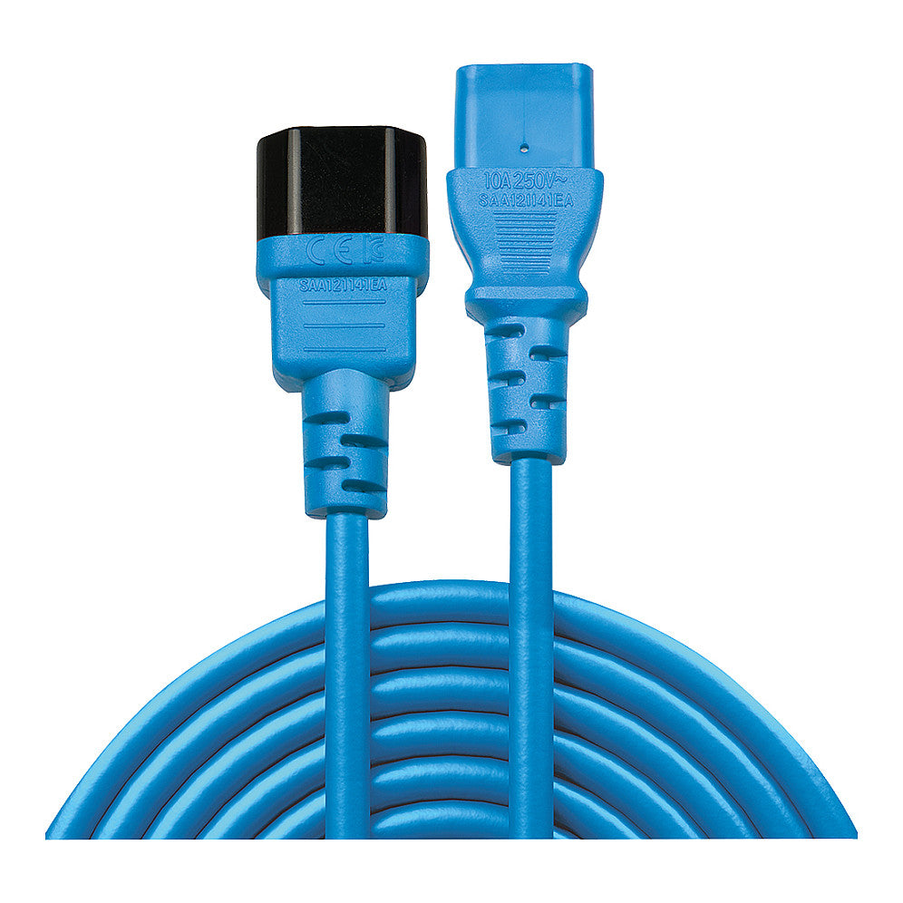LINDY IEC-Netzverlängerung C14 - C13 blau 1m