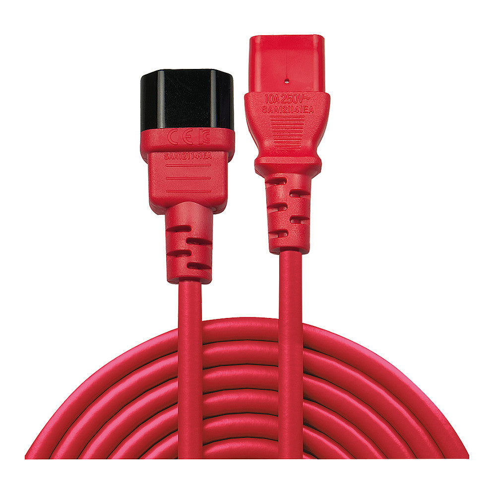LINDY IEC-Netzverlängerung C14 - C13 rot 2m