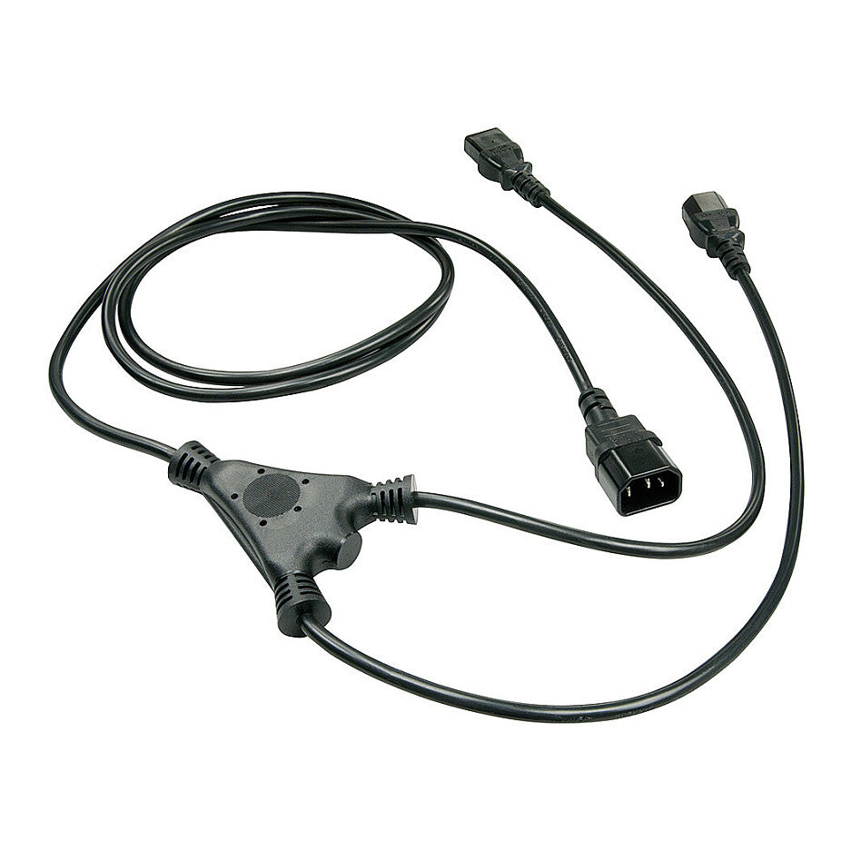 LINDY IEC-Netzkabel C14 an 2x IEC C13 1m