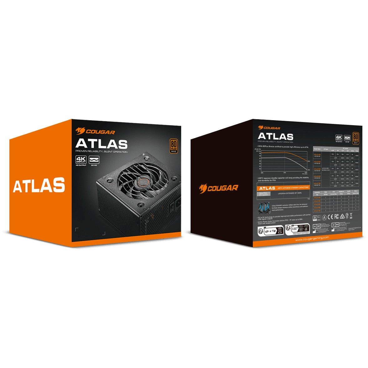 550W COUGAR Netzteil ATLAS 550W ATX / 80 Plus Bronze