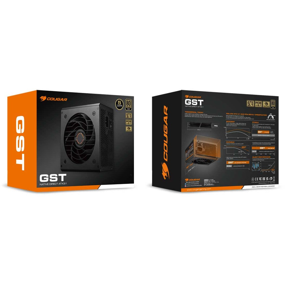 850W COUGAR Netzteil GST 850W ATX3.1 / 80 Plus Gold
