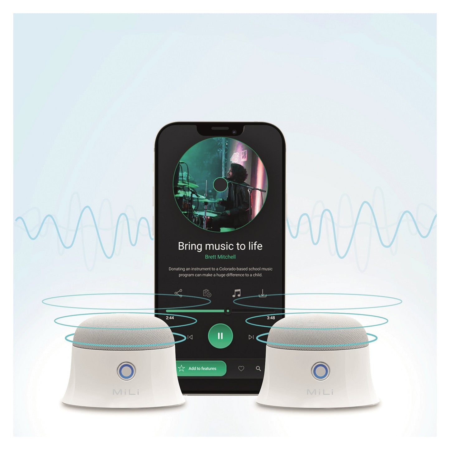 ultron Mag Soundmate magnetic BT Speaker 2 Stück white