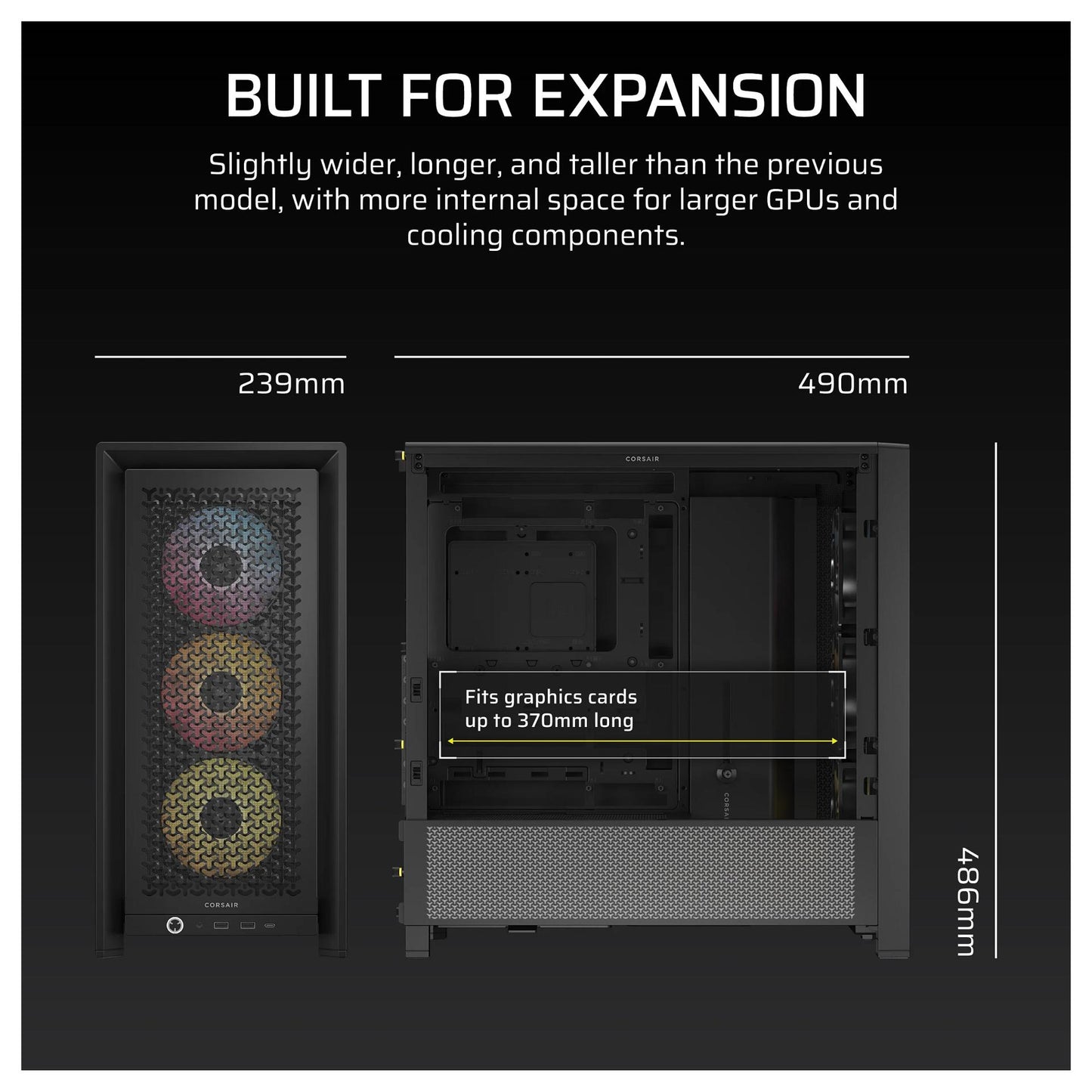 CORSAIR Frame 4000D RS ARGB Midi Tower ATX Gaming Gehäuse TG Seitenfenster