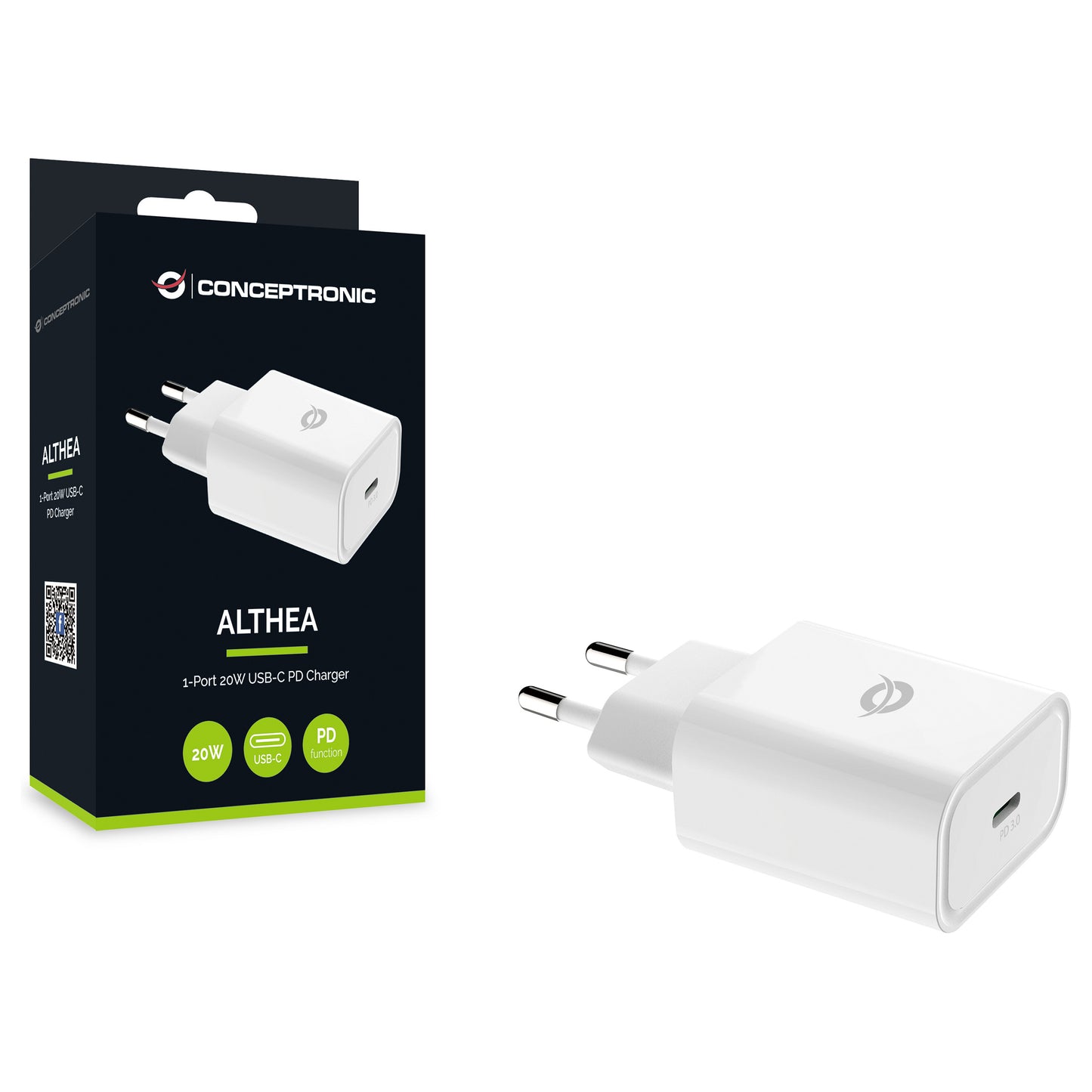 CONCEPTRONIC Ladegerät 1Port USB-C Middle-Port 20WPD3.0 ws