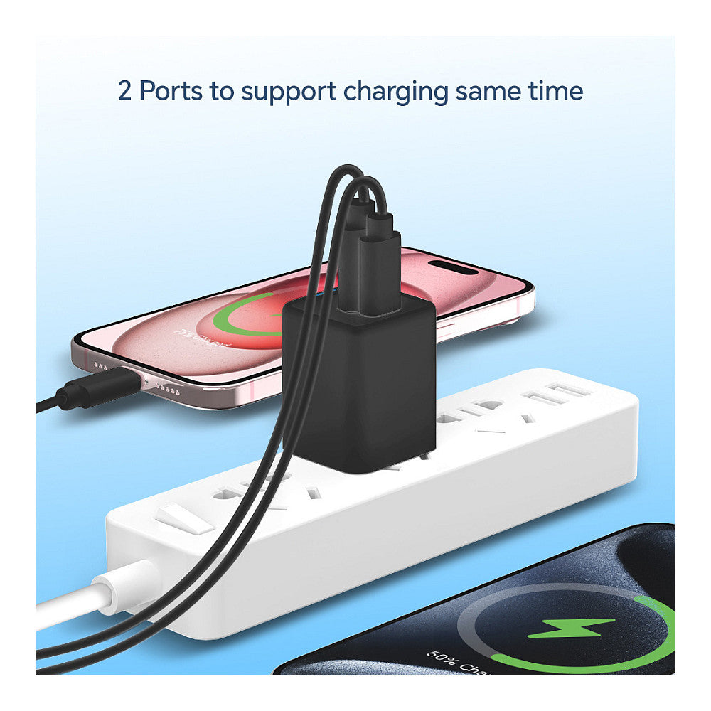 CONCEPTRONIC Ladegerät 2Port GaN USB-C/-A 20WPD3.0/PPS sw