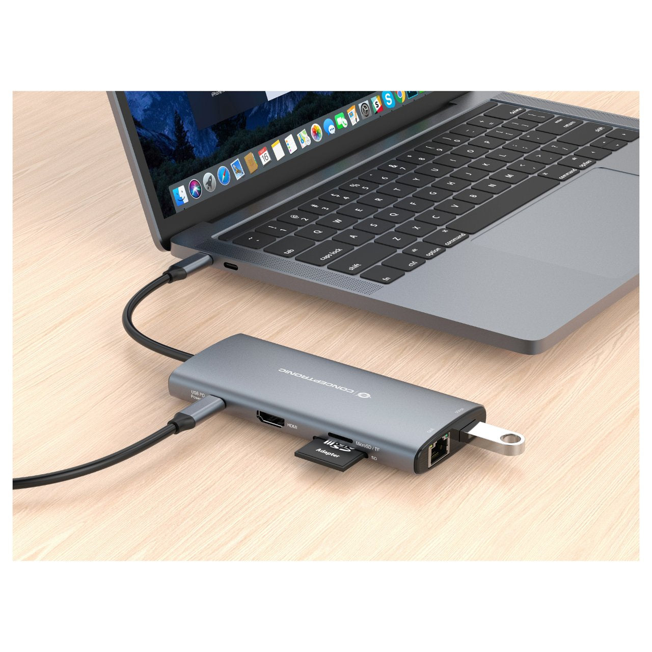 CONCEPTRONIC 10-1 Dock USB-C->HDMI/2xUSB-C/3xUSB-A/+ 20cm gr